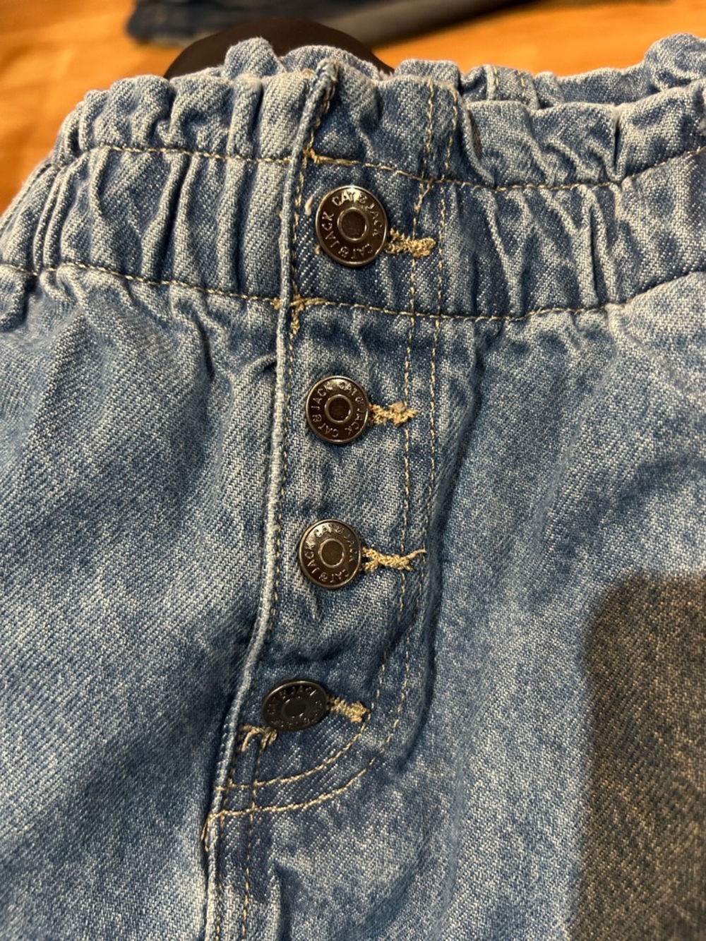 Cat & Jack Girls' Blue Denim Snap-Front Skirt Size XL 14 - Picture 3 of 4